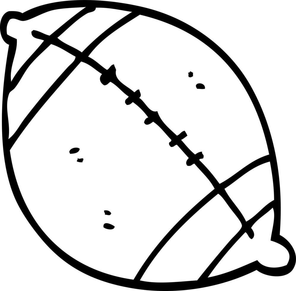 line drawing cartoon football vector