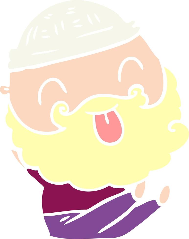 sitting man with beard sticking out tongue vector