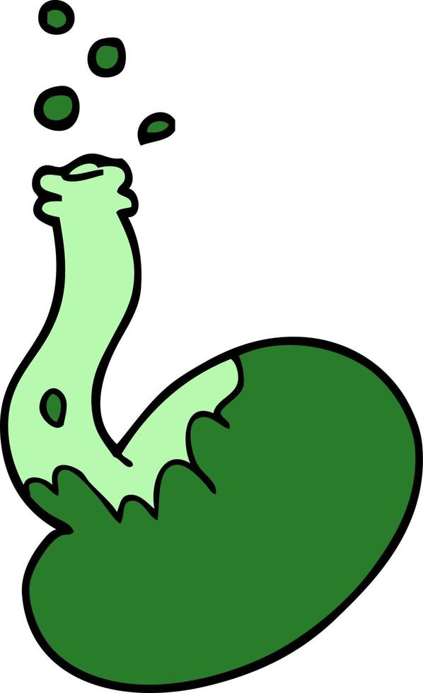 cartoon doodle bubbling chemicals vector