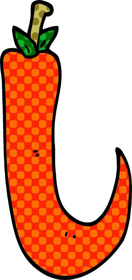 cartoon doodle red hot chilli pepper vector