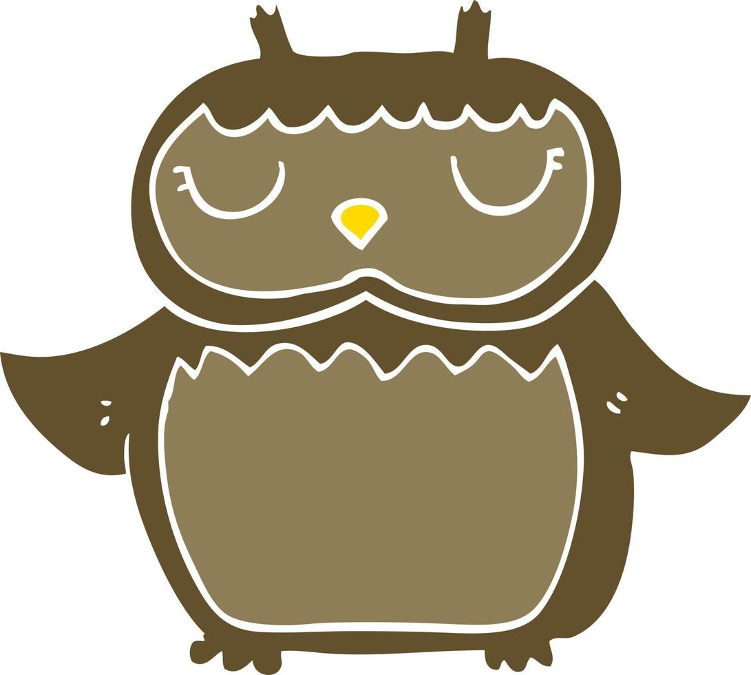 flat color style cartoon owl vector