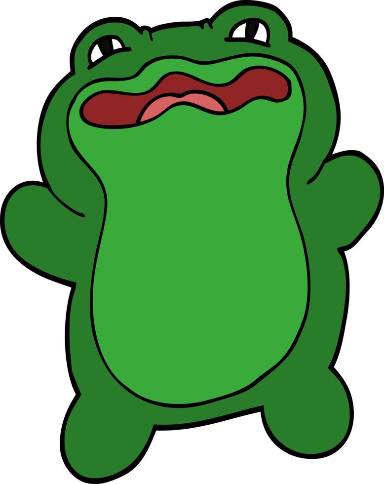 funny cartoon doodle frog vector