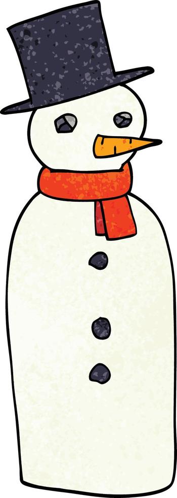 cartoon doodle traditional snowman vector