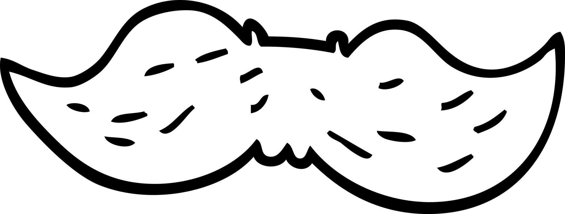line drawing cartoon mans mustache vector