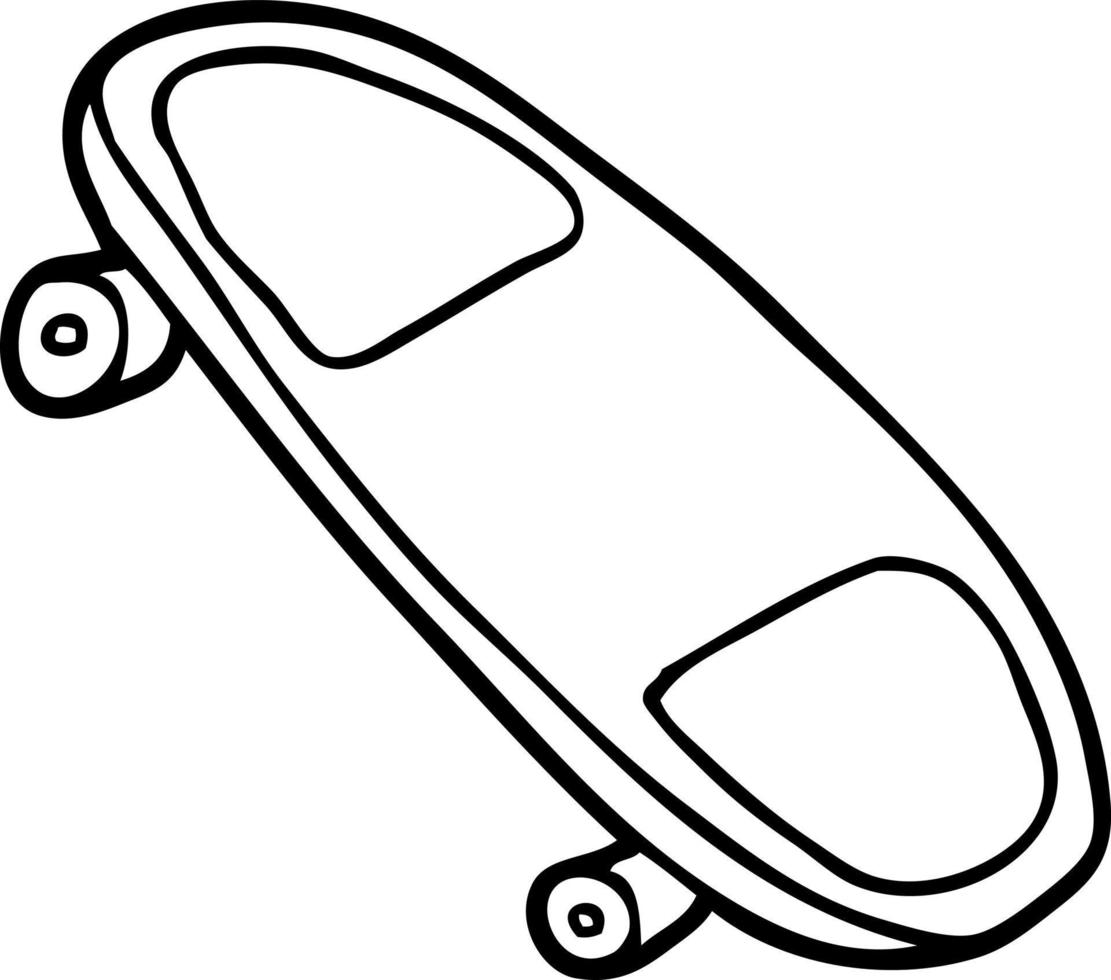 line drawing cartoon skateboard vector