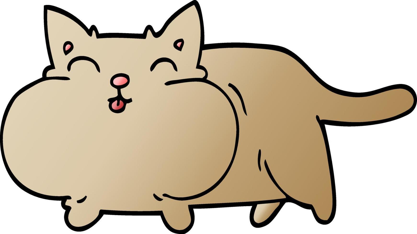 cartoon doodle happy cat vector