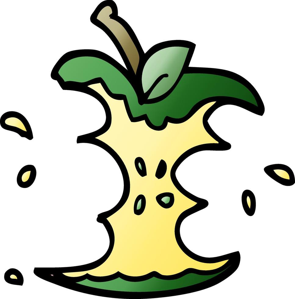 cartoon doodle juicy bitten apple vector