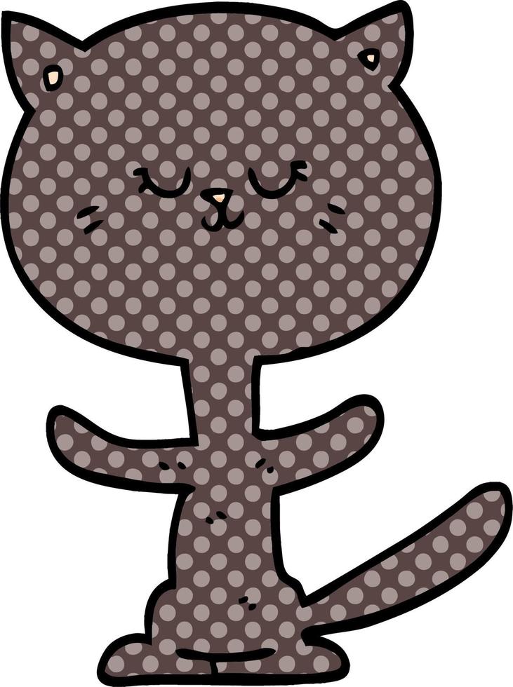 cartoon doodle happy cat vector