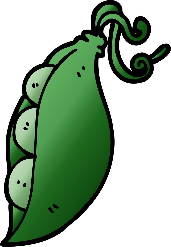 cartoon doodle peas in pod vector