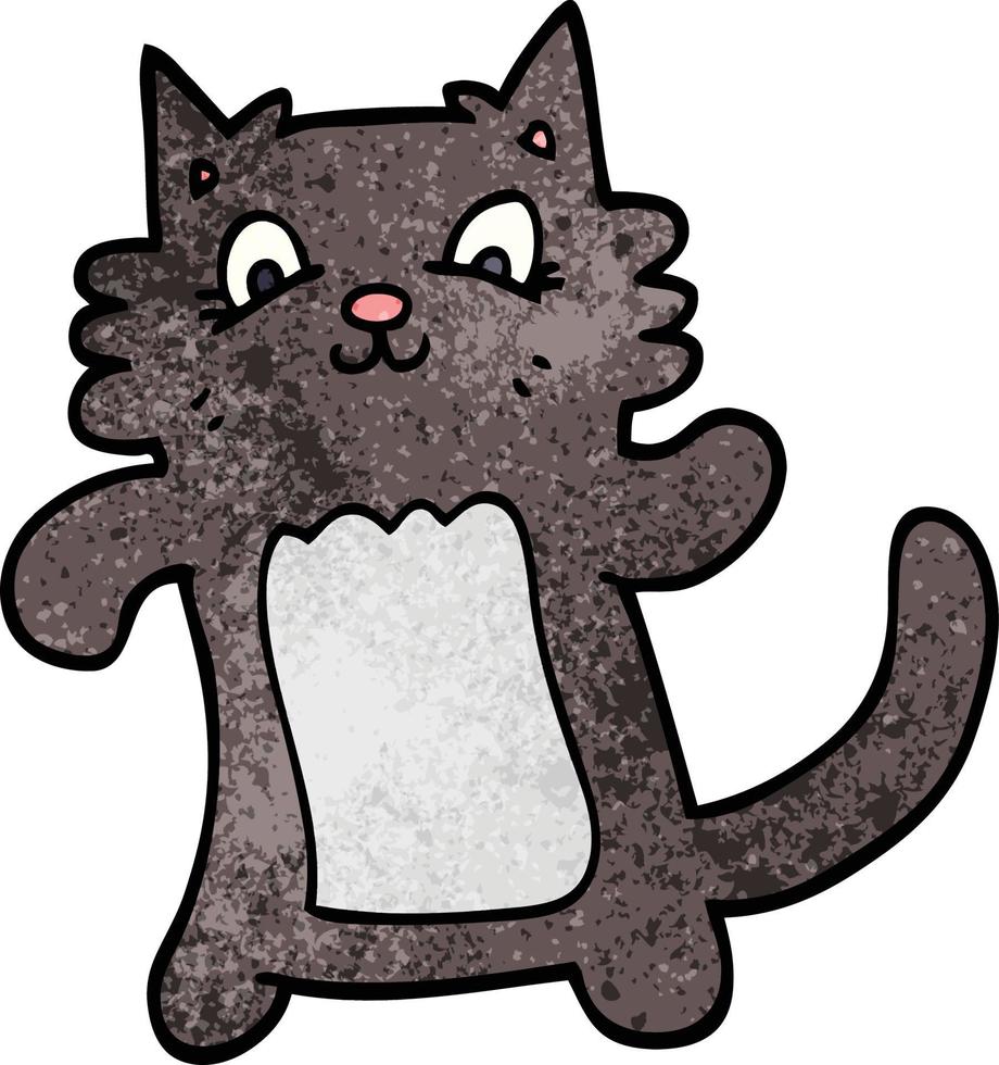 cartoon doodle happy cat vector