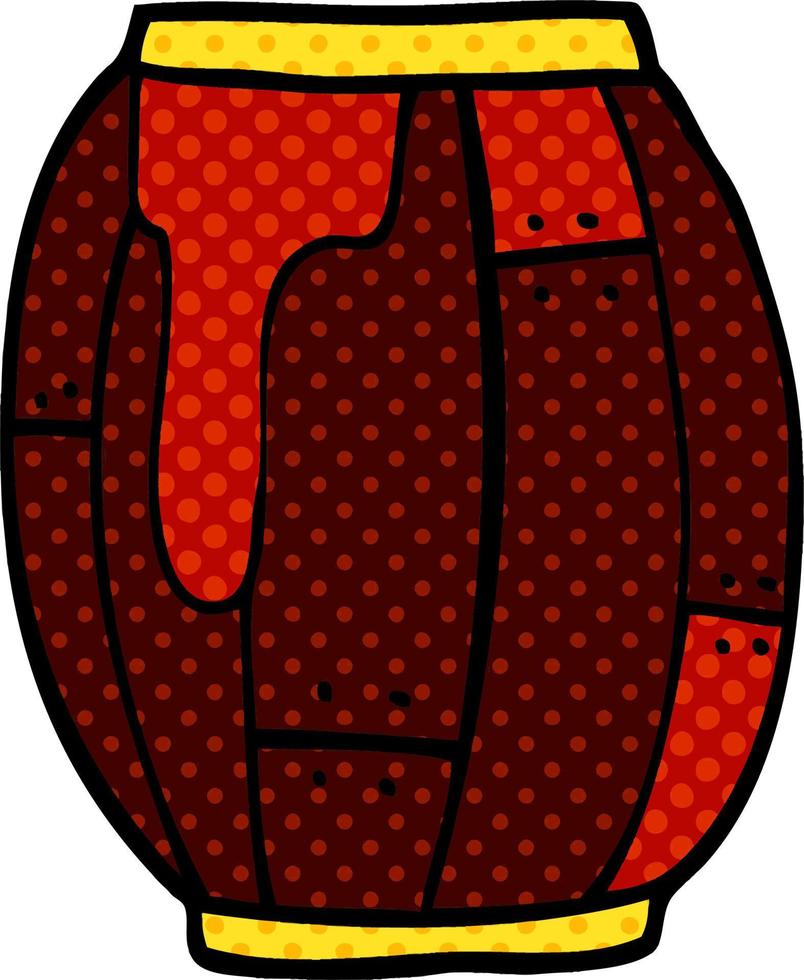 cartoon doodle of a barrel vector