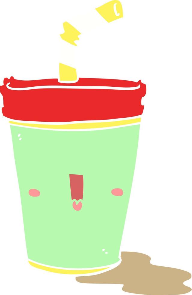 lindo refresco de dibujos animados de estilo de color plano vector