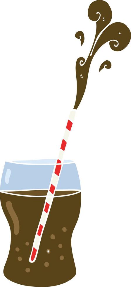 flat color illustration of a cartoon fizzy drink vector