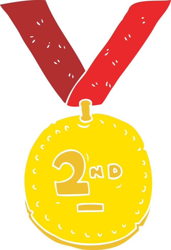 flat color illustration of a cartoon sports medal vector