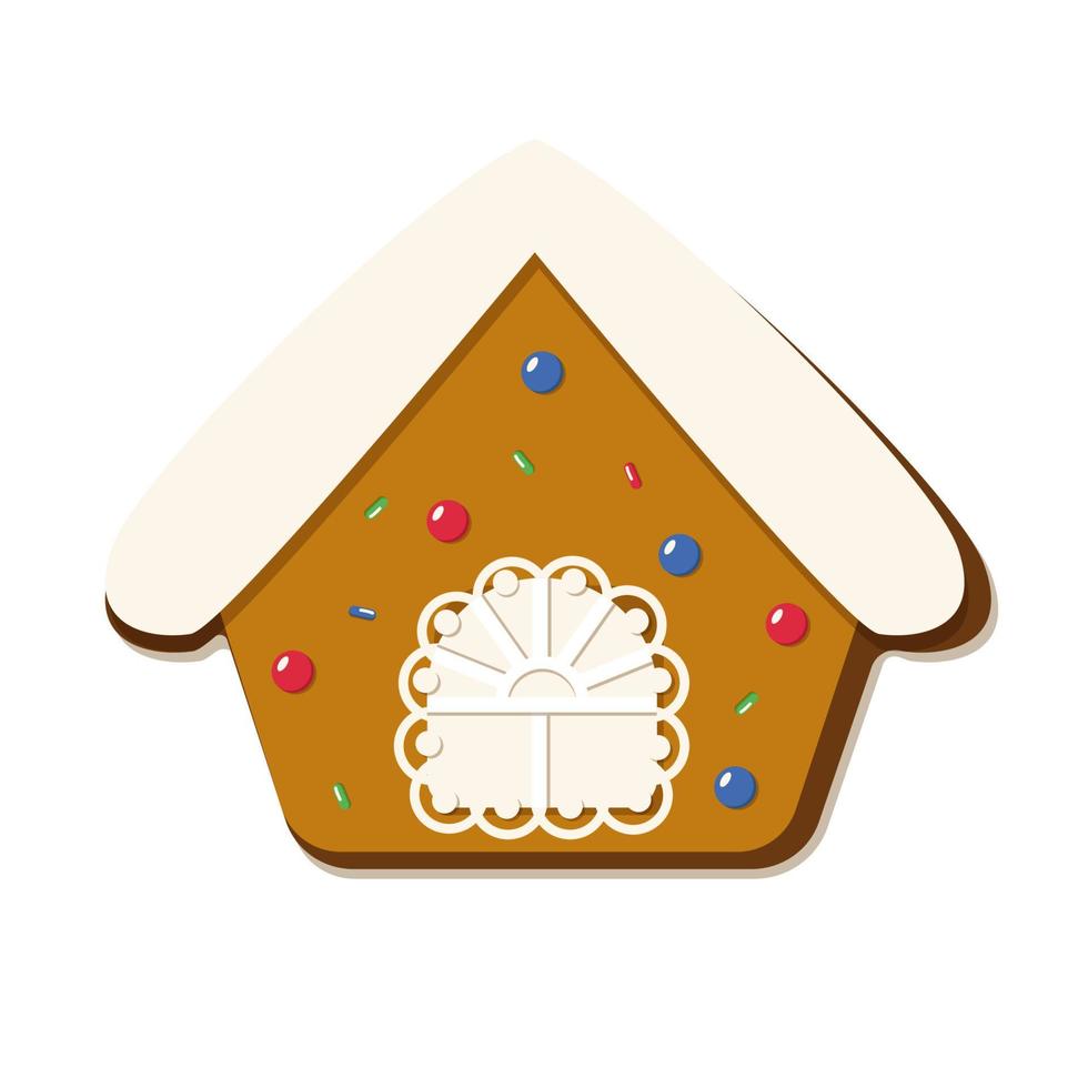 Gingerbread house for decorating postcards vector