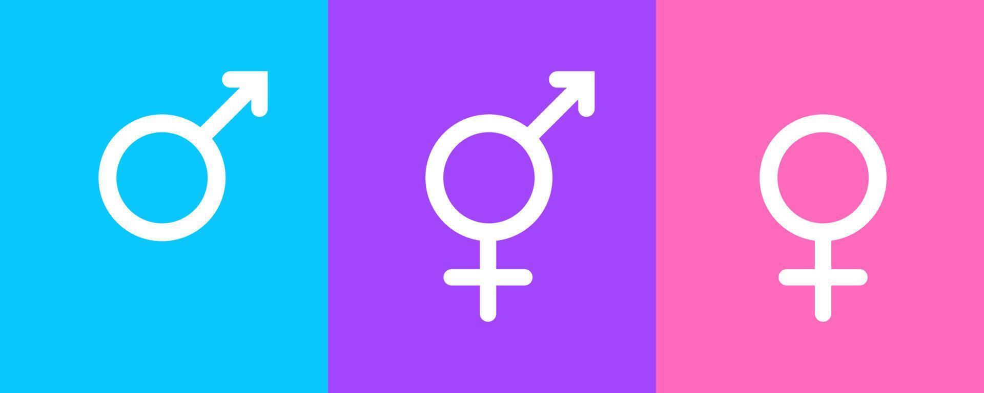 Set of gender symbols including neutral icon. Vector illustration EPS10