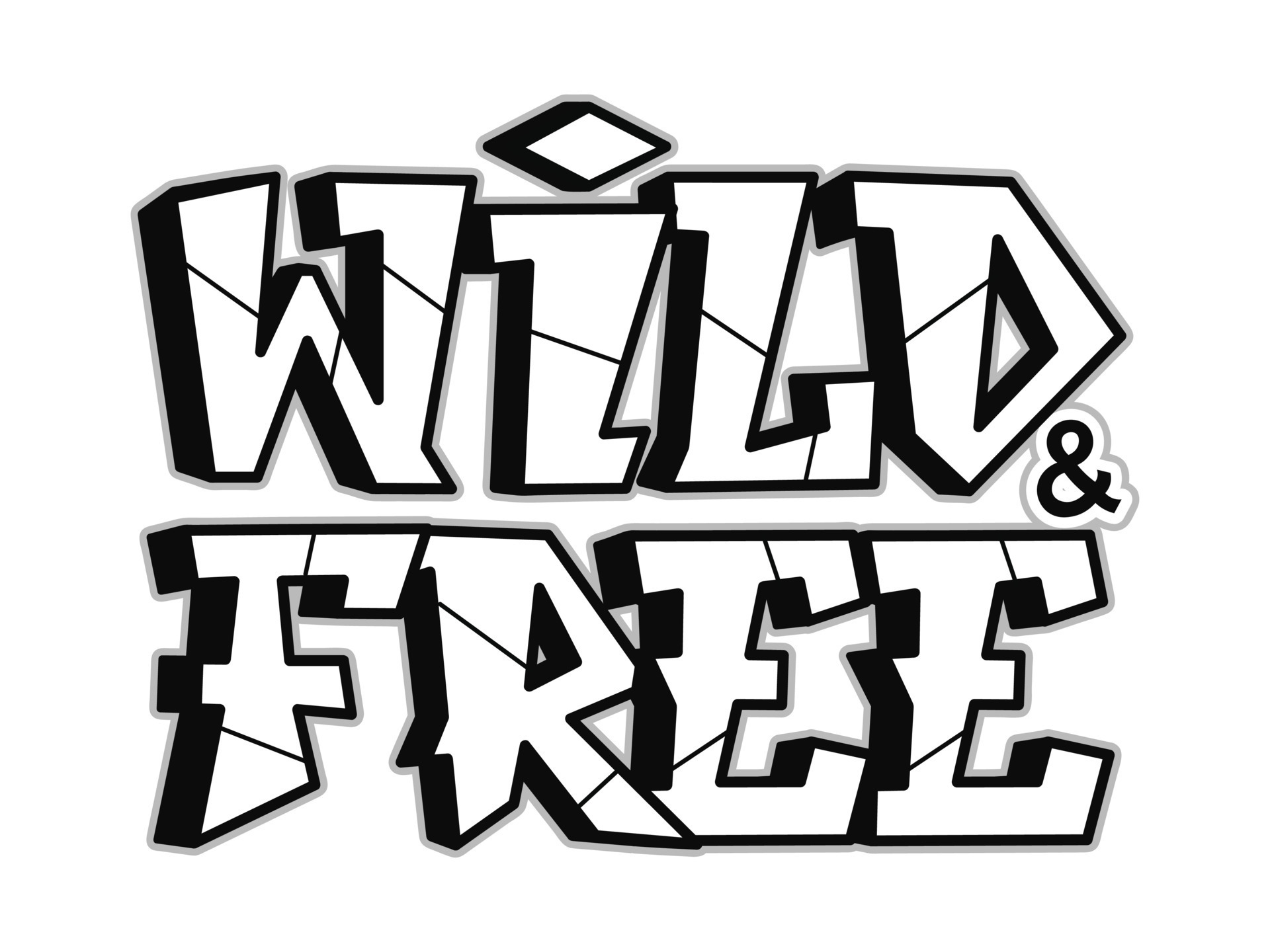 Wild and free word graffiti style letters 12154786 Vector Art at Vecteezy