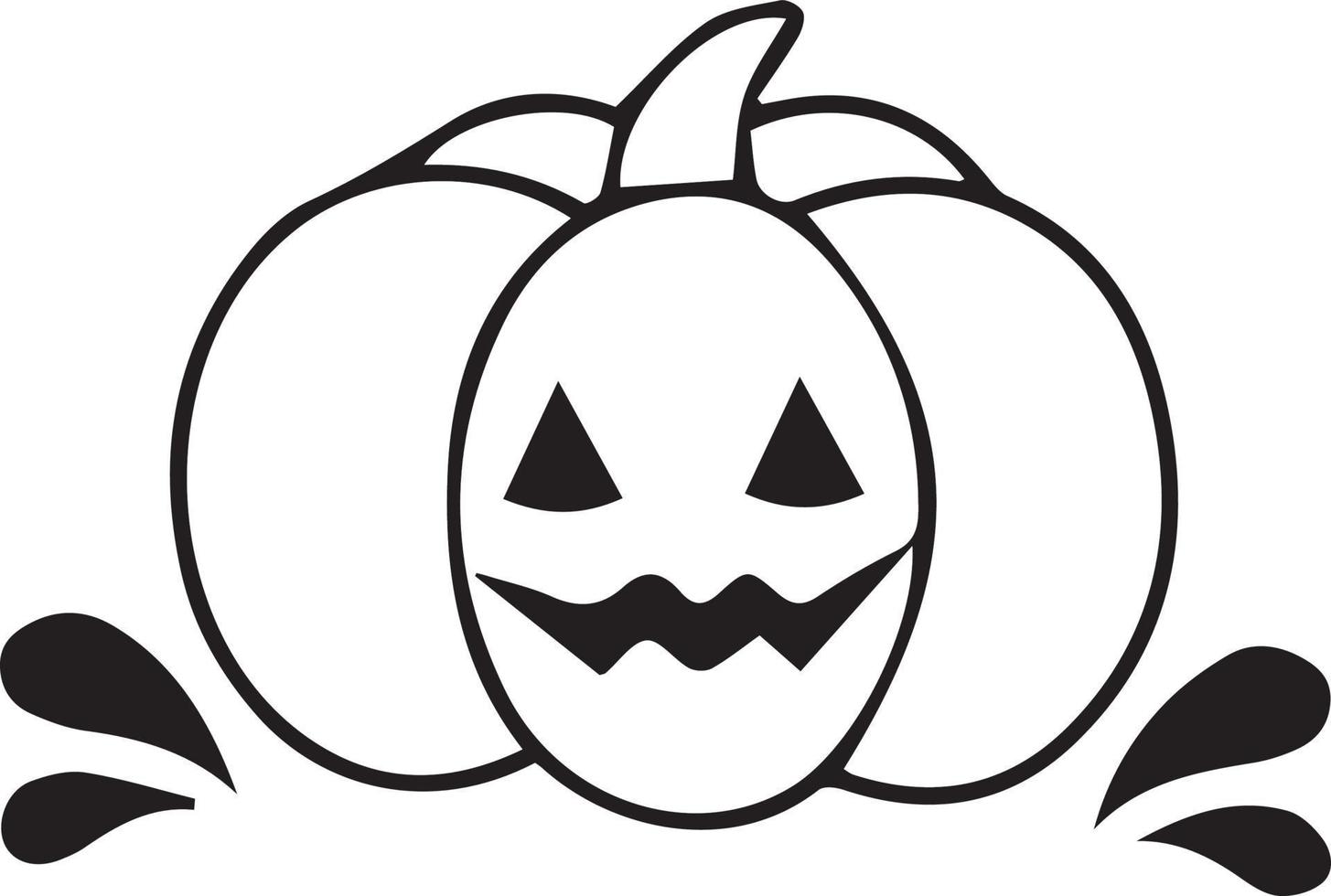 A simple pumpkin design made in a black and white pattern vector