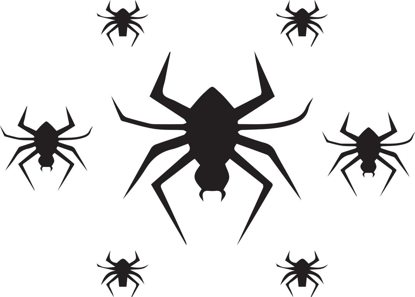 Multiple spider designs made in a black and white pattern vector