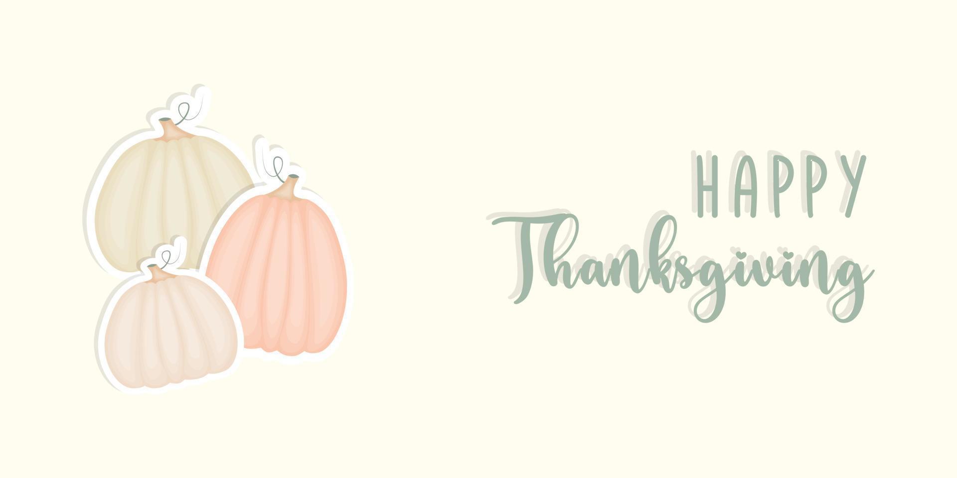 Happy Thanksgiving. Greeting card banner with Pumpkin. vector