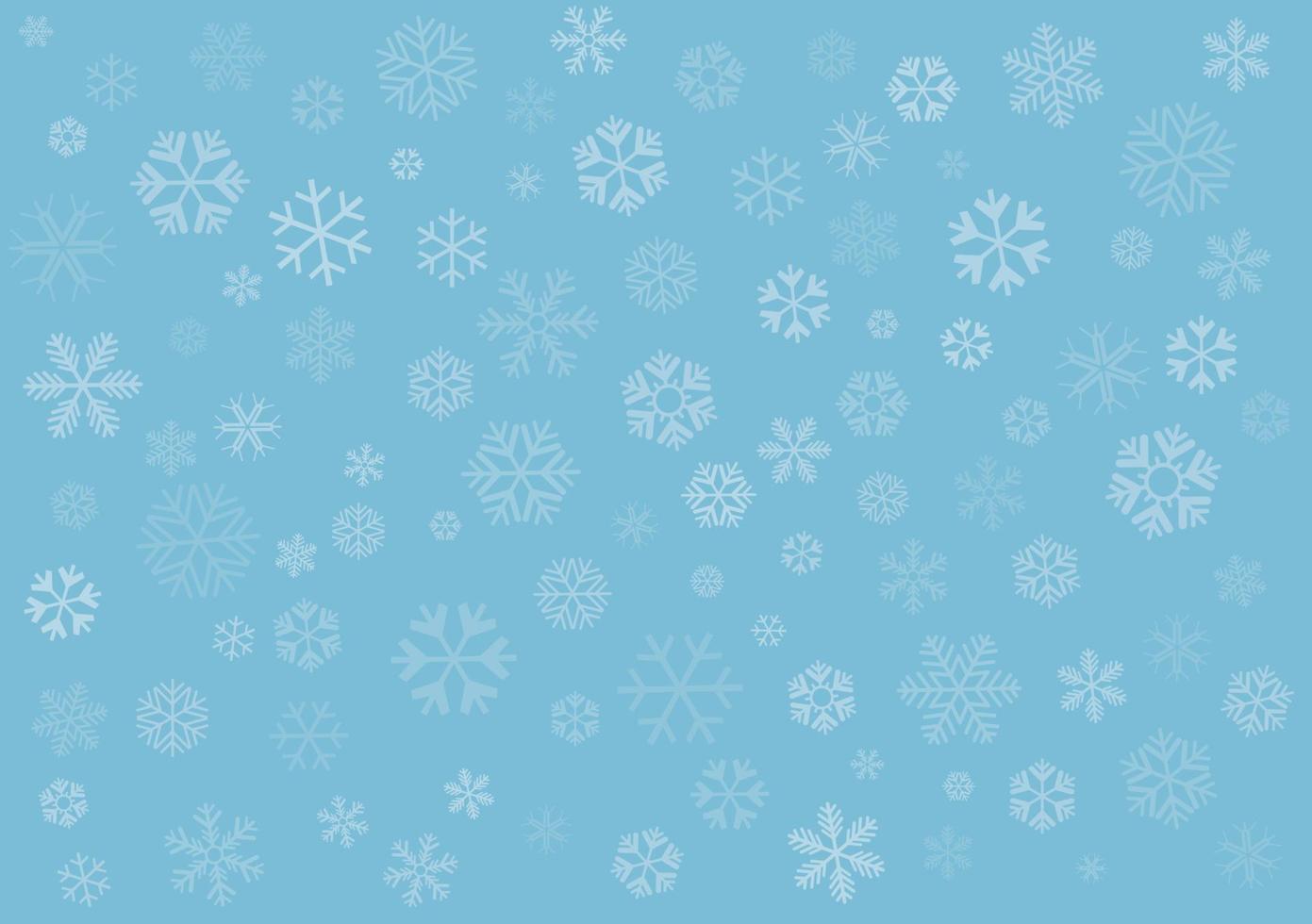 copos de nieve sin costuras sobre fondo azul. tema de vacaciones de invierno, navidad y textura de año nuevo. vector