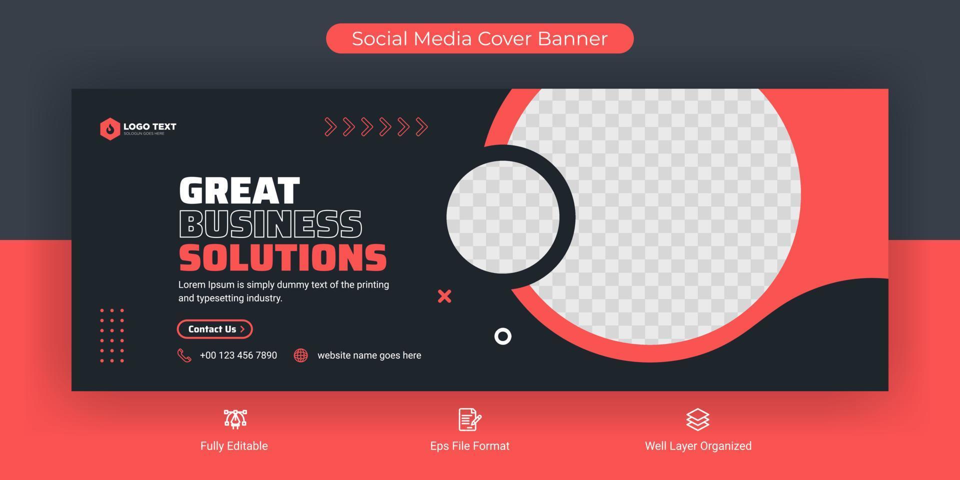 Creative corporate business marketing social media cover banner post template vector