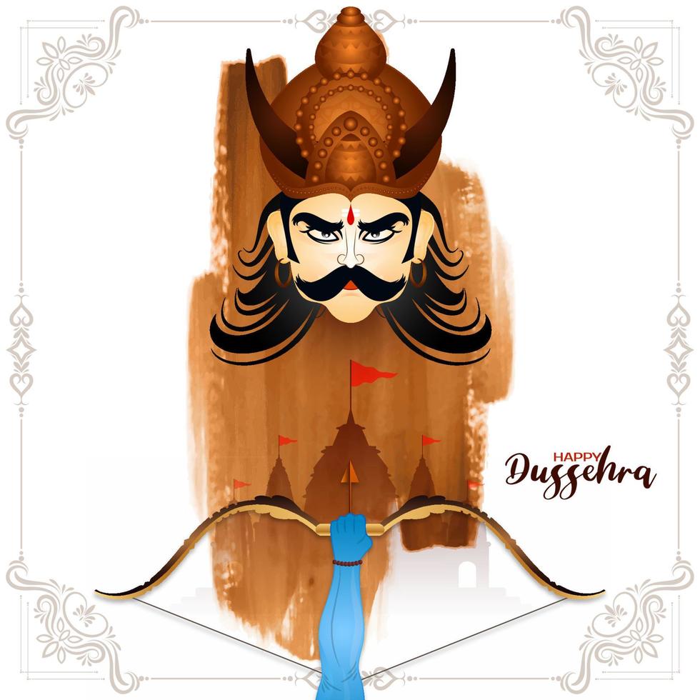 Happy Dussehra traditional Indian festival decorative background design vector