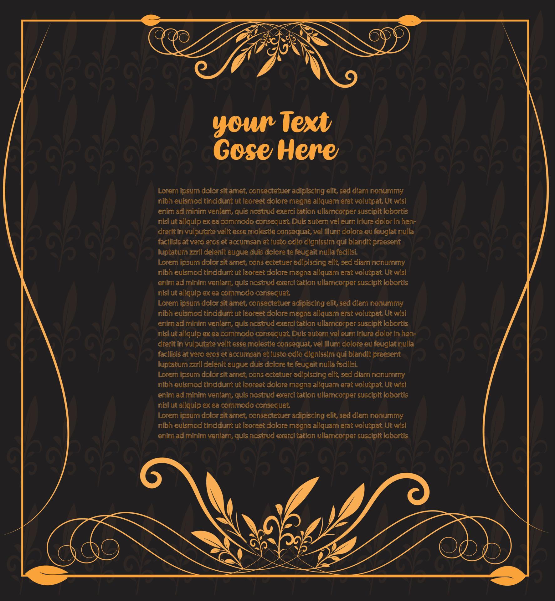 Invitation Card and Border Design 12155324 Vector Art at Vecteezy