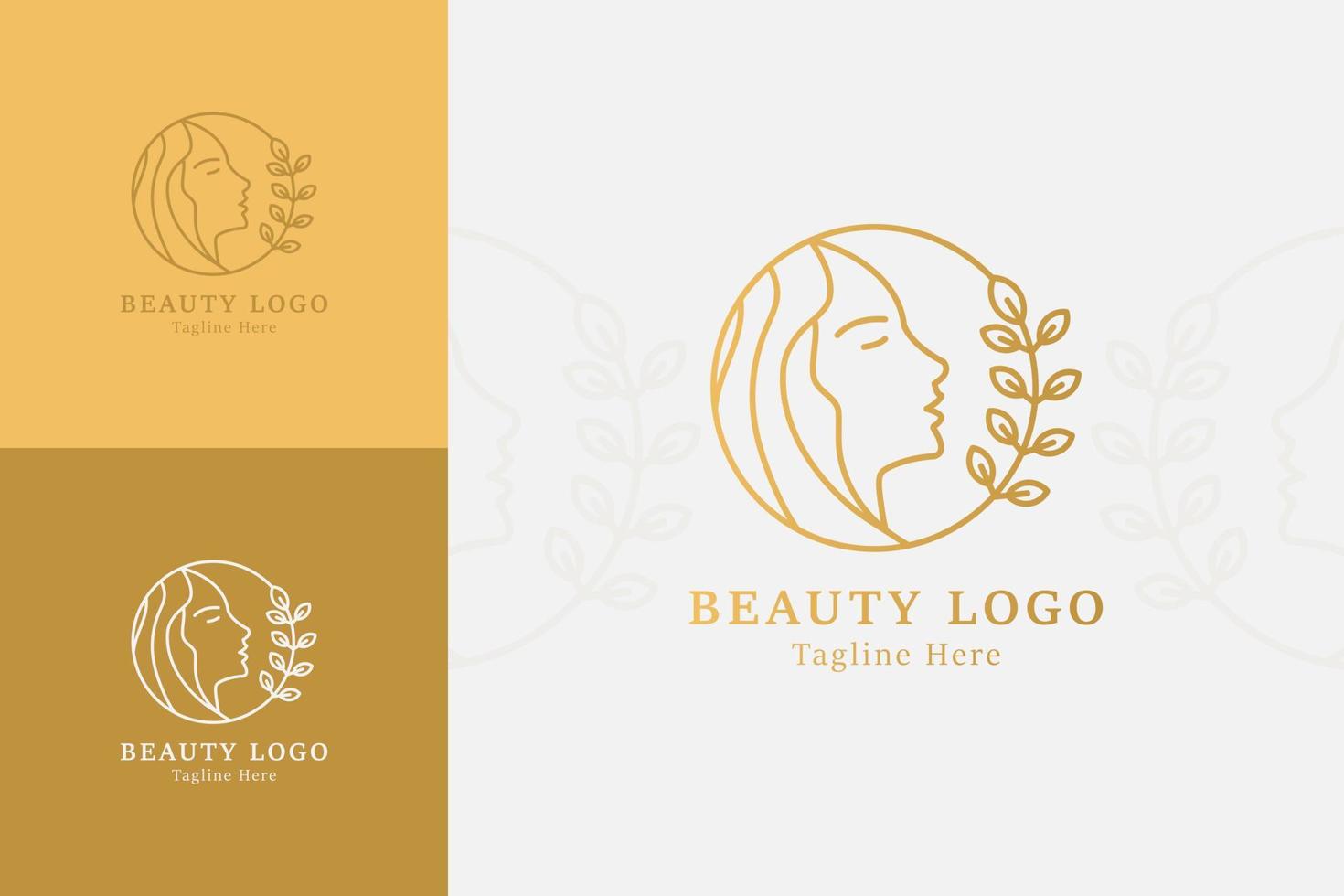 Beauty woman's face logo template vector