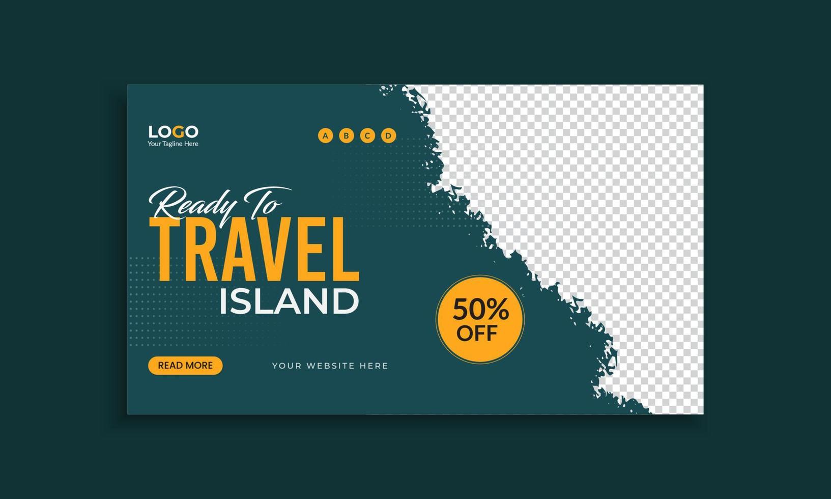 Travel or tour agency web banner template design vector