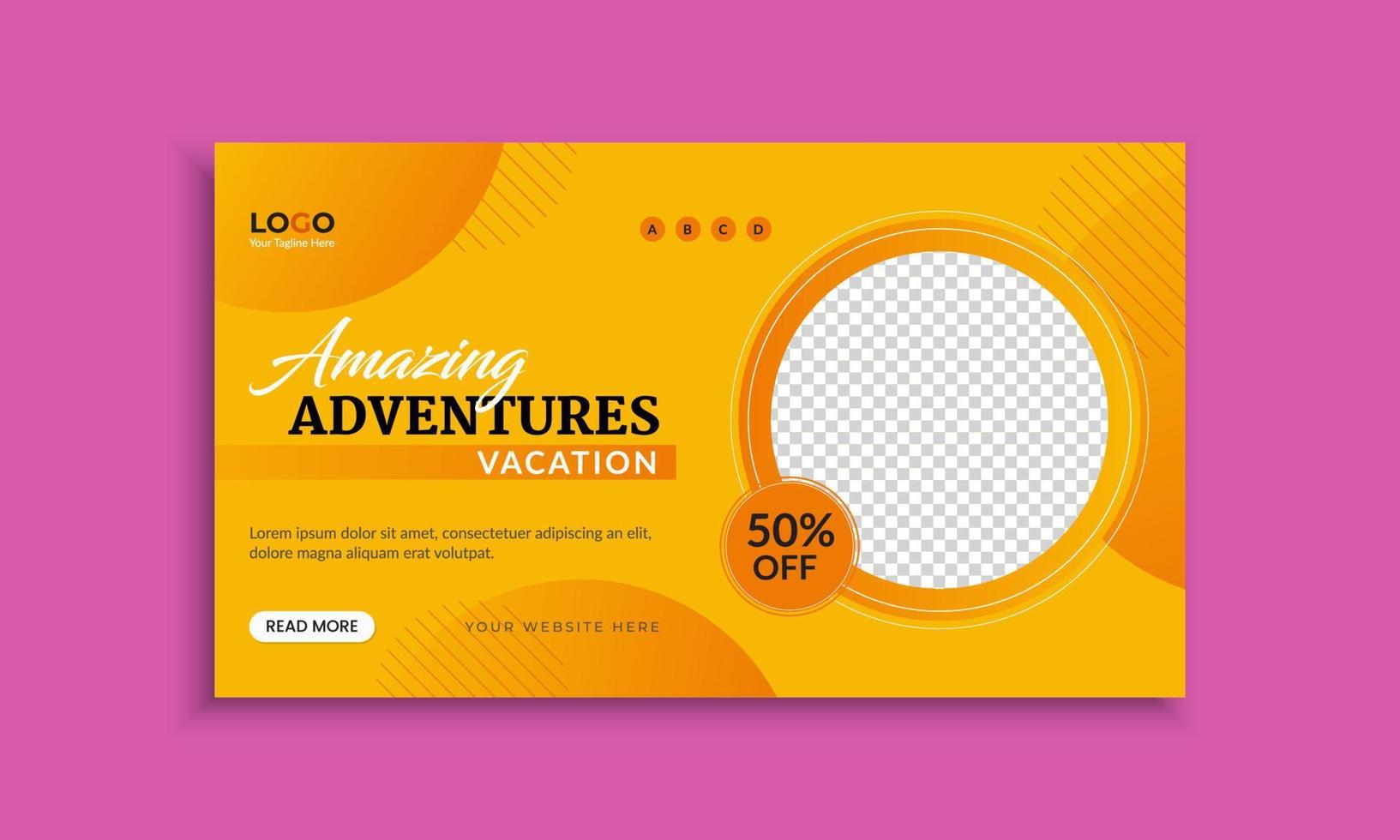 Travel web banner template vector