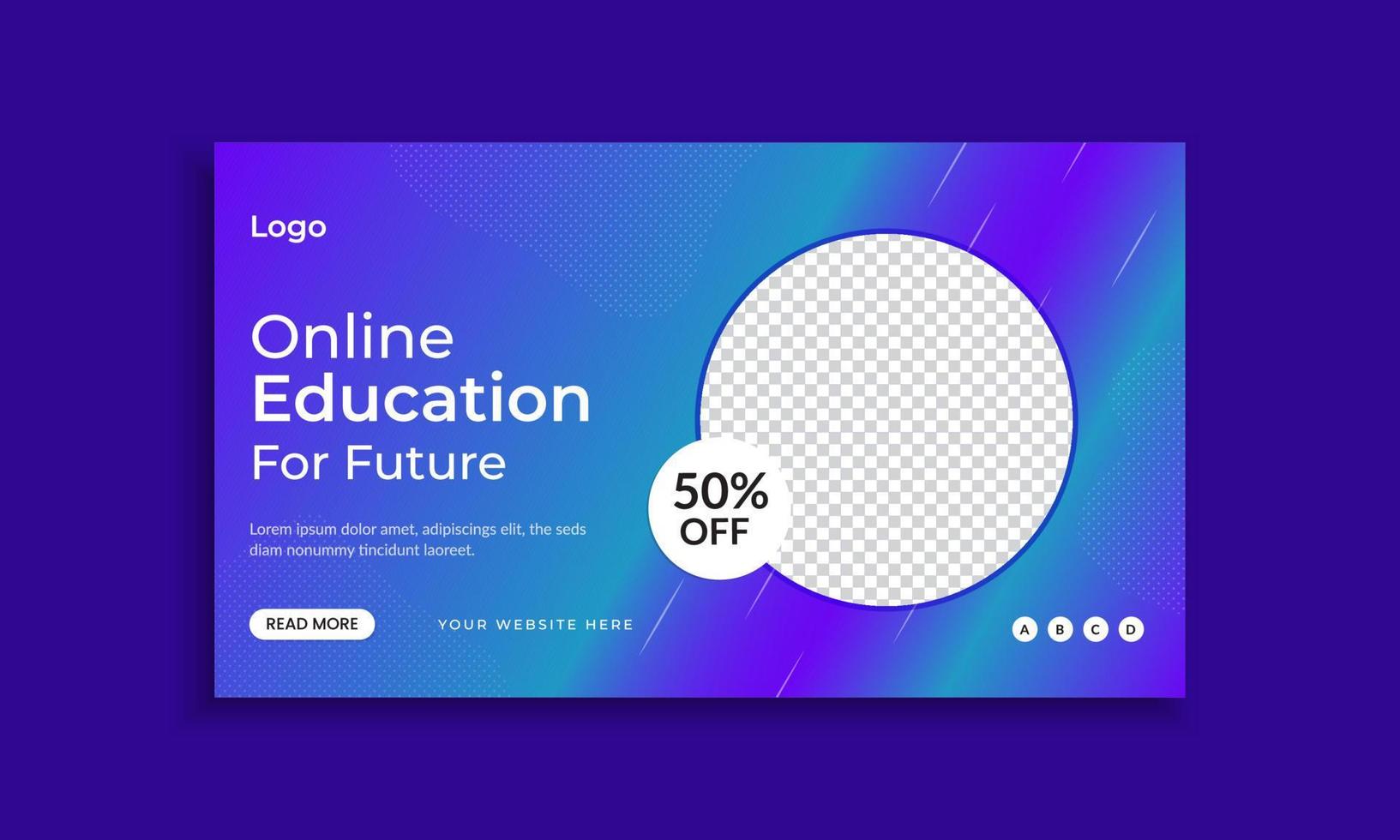 School education web banner template vector