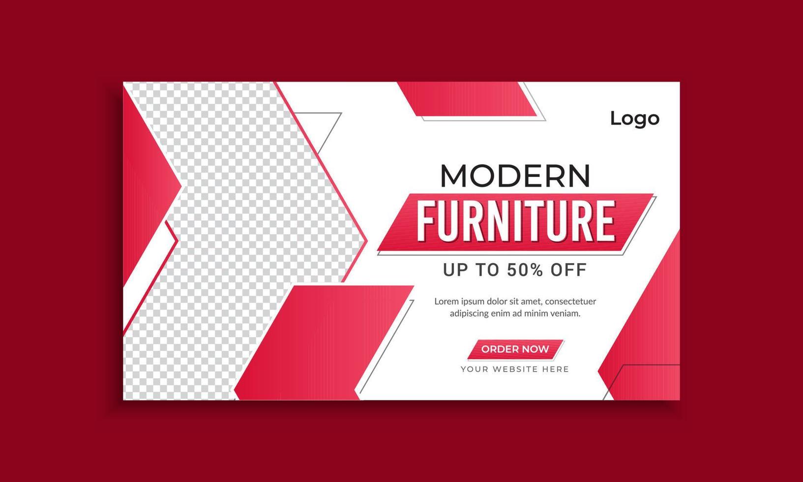 Modern furniture web banner template vector