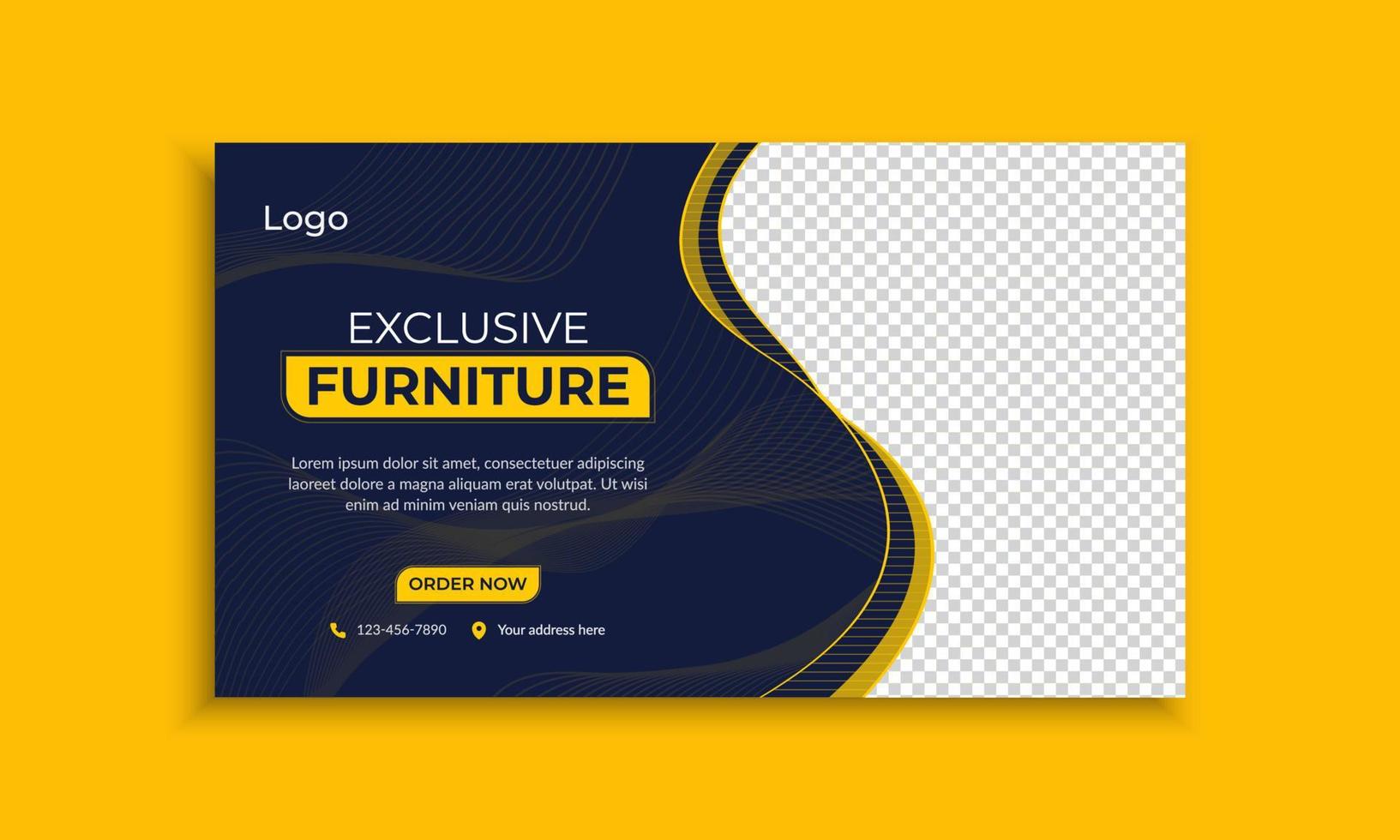 plantilla de banner web de muebles vector