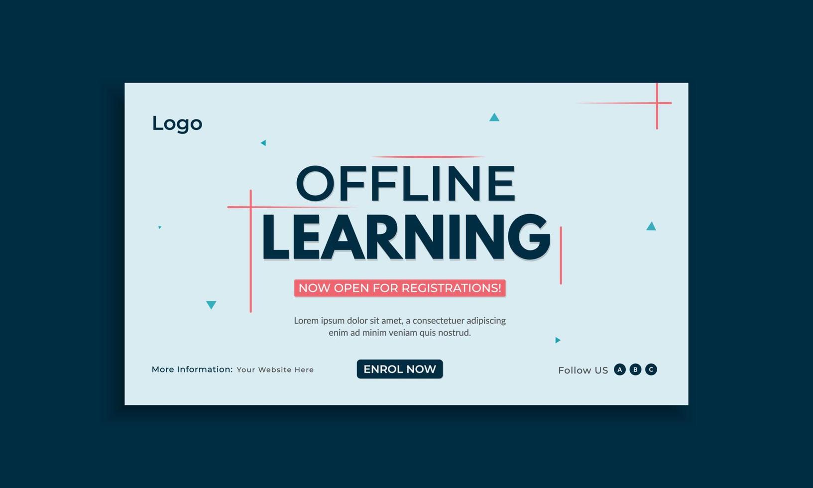 School admission web banner template design vector