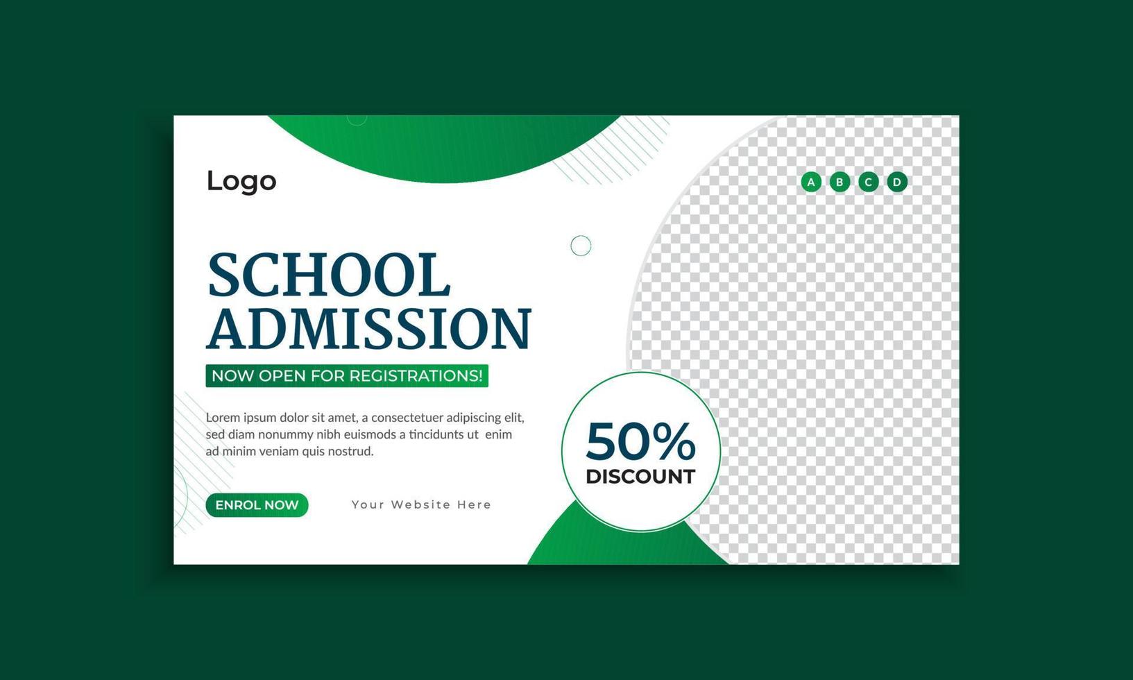 School admission web banner template vector
