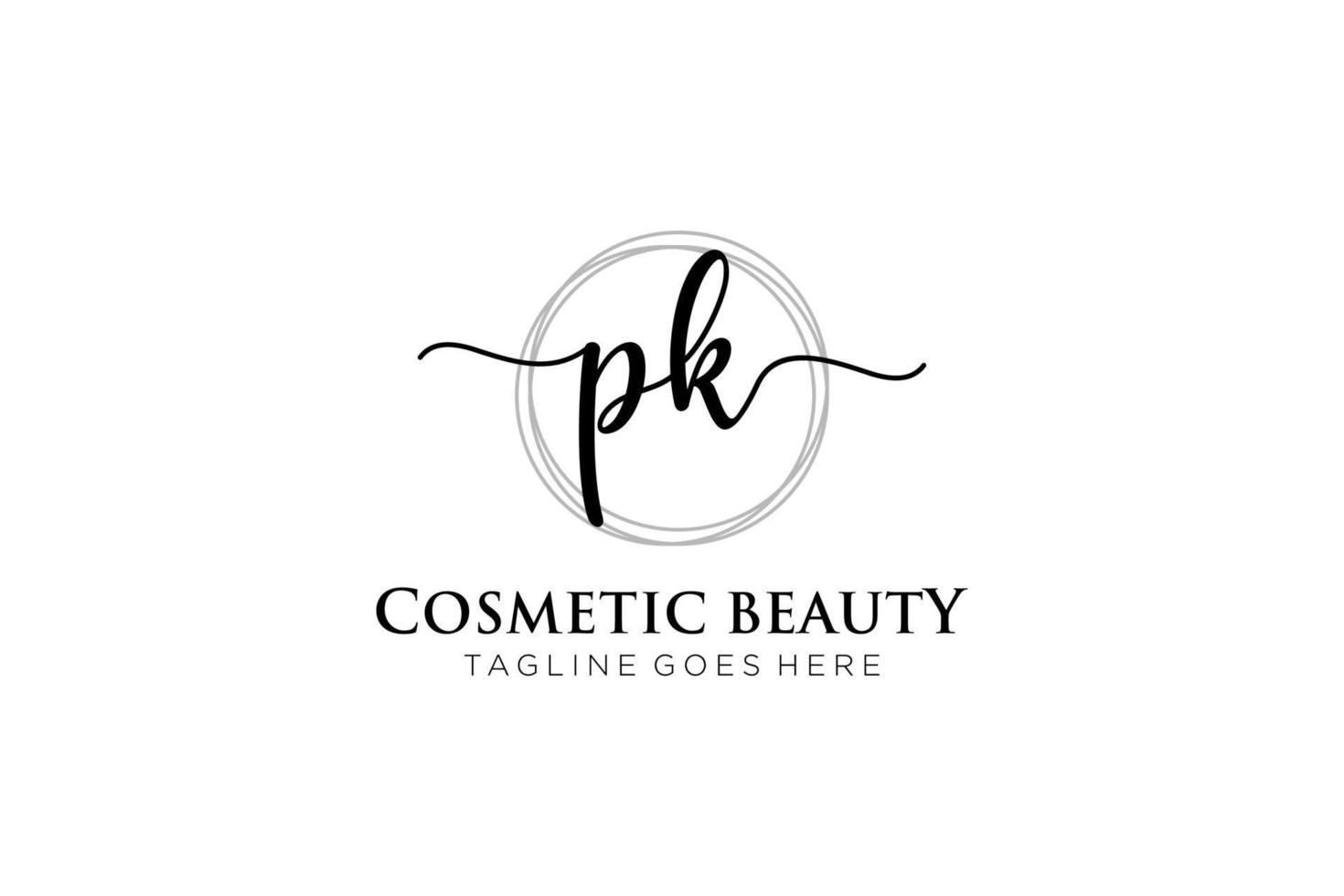 monograma de belleza de logotipo femenino pk inicial y diseño de logotipo elegante, logotipo de escritura a mano de firma inicial, boda, moda, floral y botánica con plantilla creativa. vector