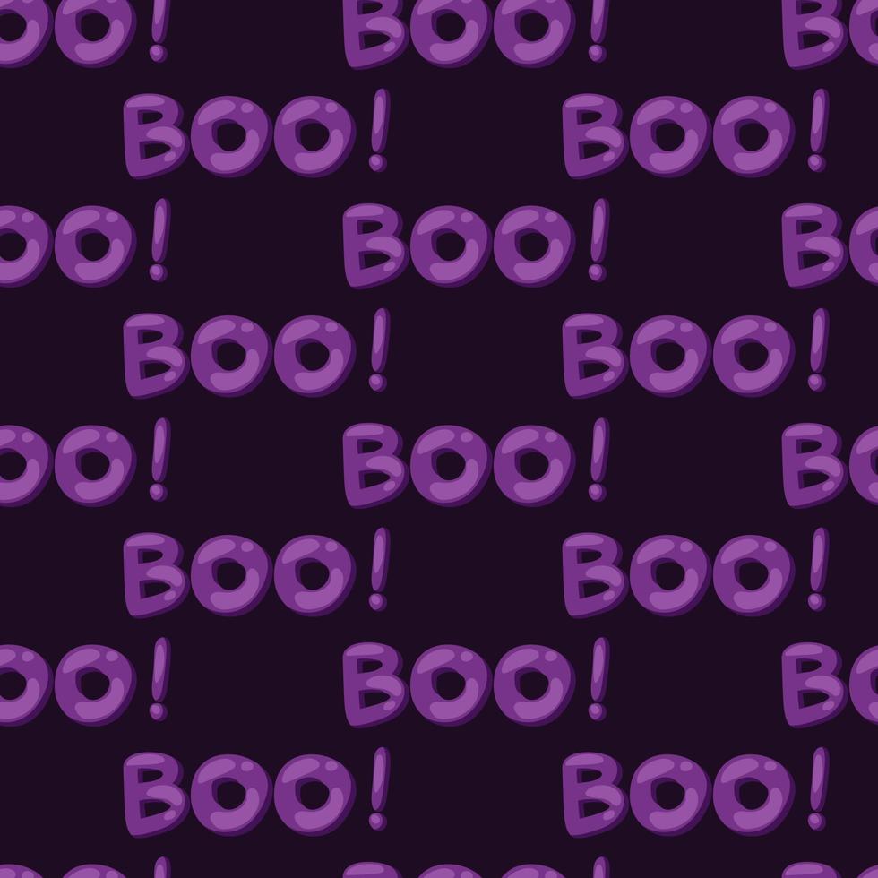 Seamless pattern with bright text boo for Halloween vector