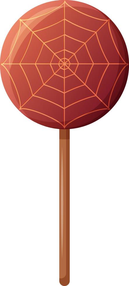 Halloween Lollipop with cobwebs isolated vector