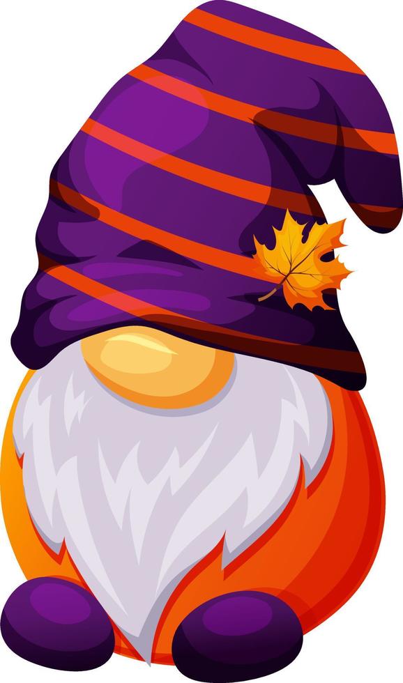 lindo gnomo escandinavo para halloween 2 vector