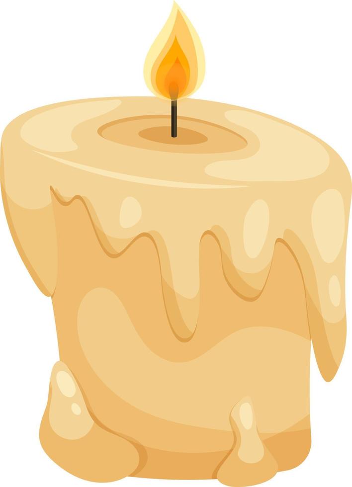 Candle with a burning fire isolated vector