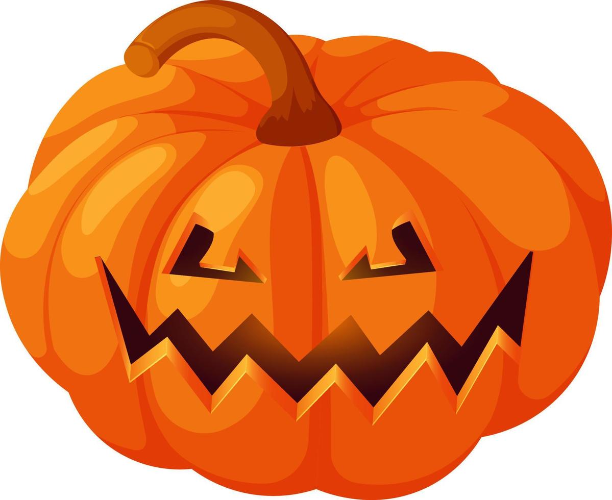 Evil pumpkin for Halloween in cartoon style vector