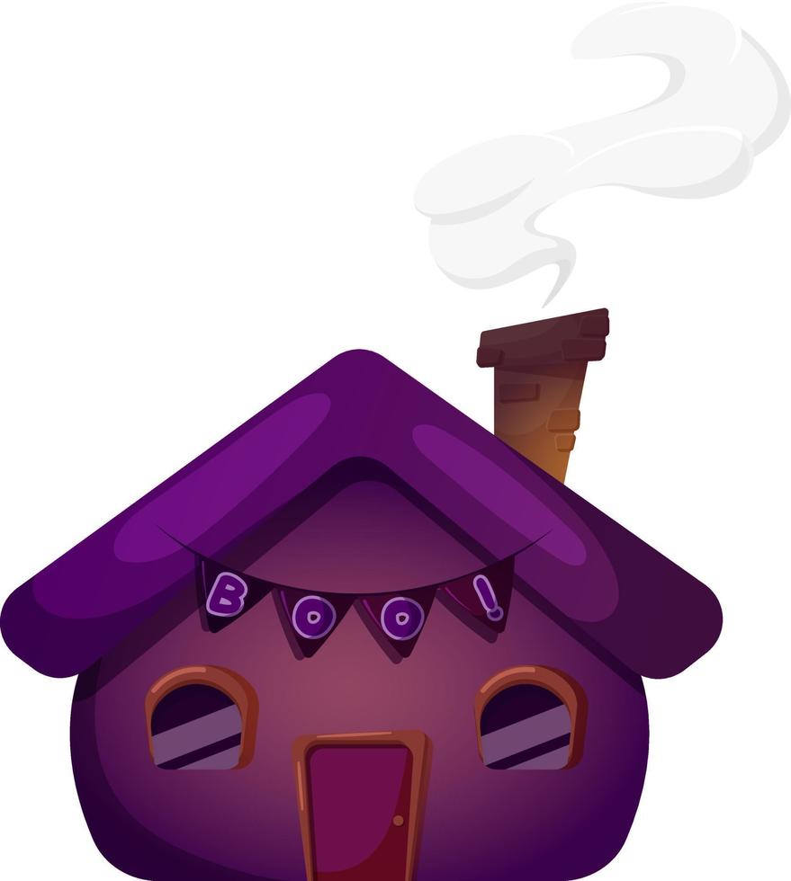 Cute halloween night house with smoke isolated vector