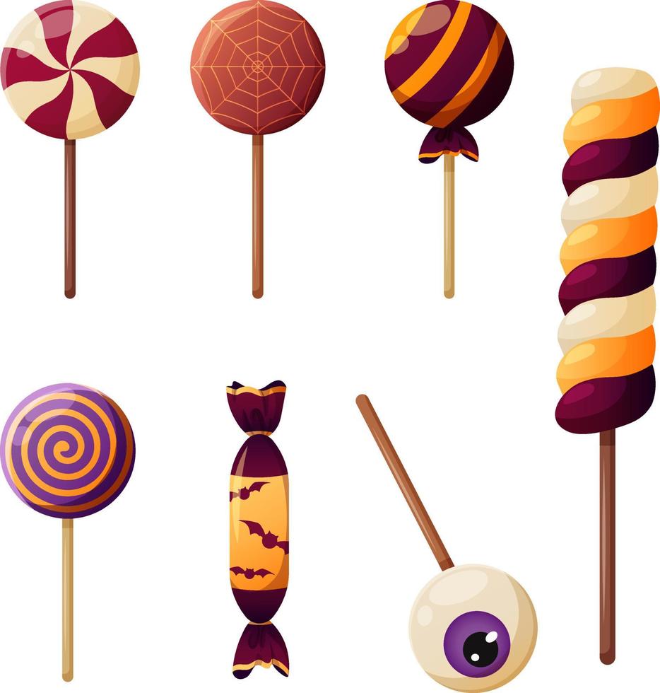 Set of lollipops for halloween vector