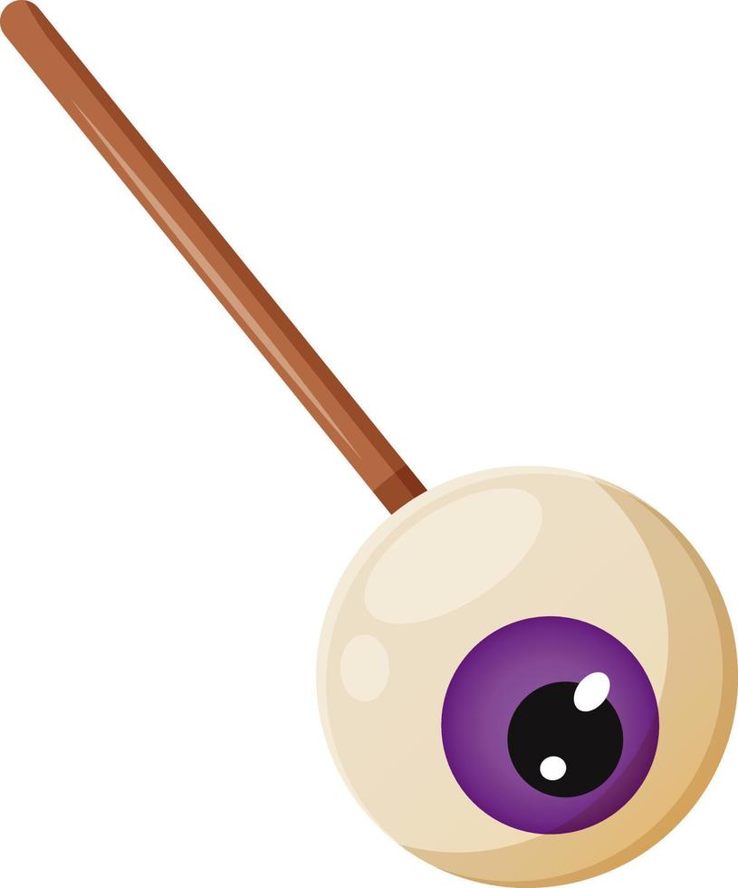 piruleta en forma de ojo en un palo para halloween aislado vector