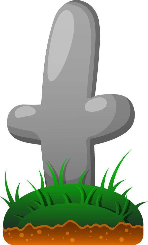 Monument with grass in cartoon style vector