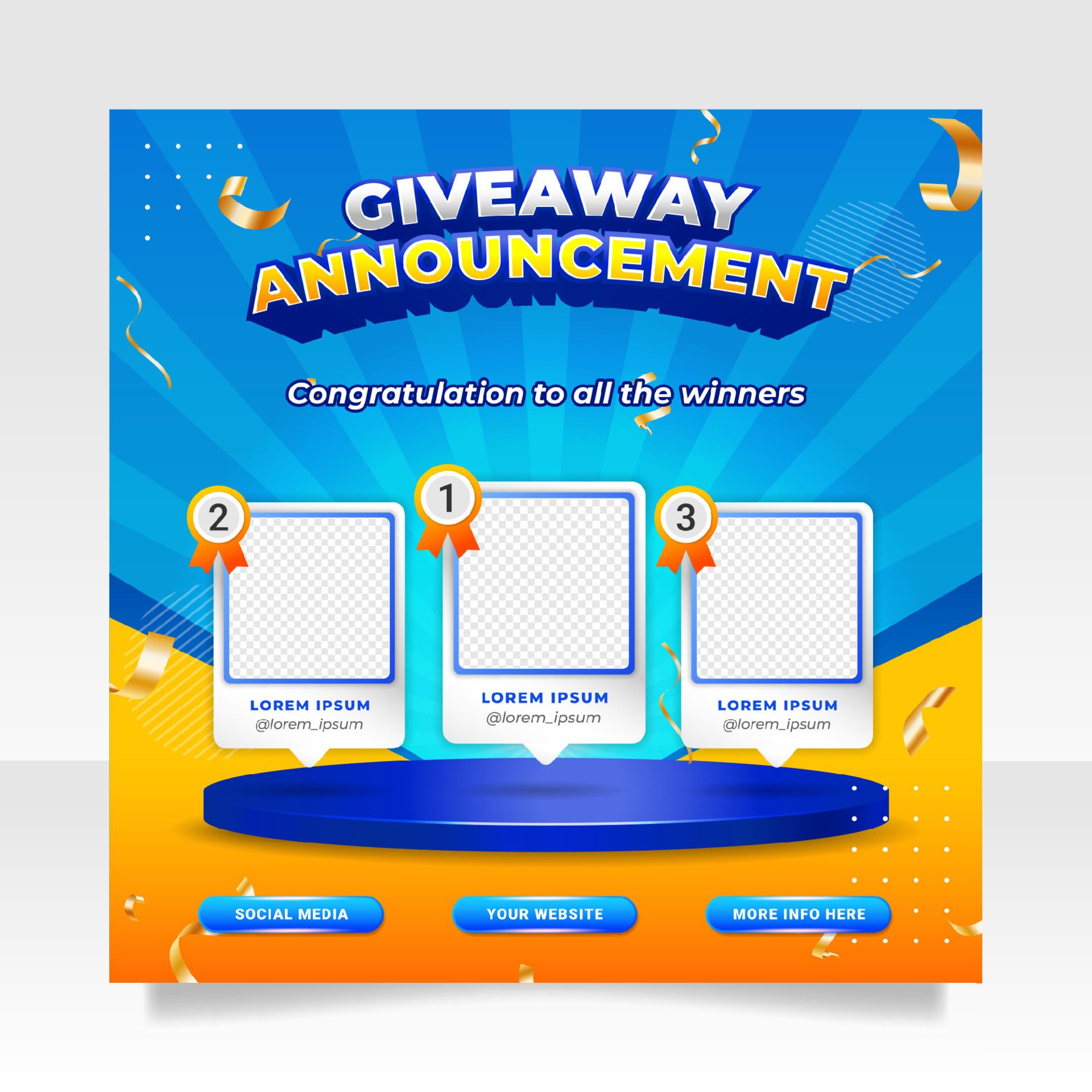 Giveaway winner announcement social media post banner template 12155728 Giveaway winner announcement social media post banner template 12155728