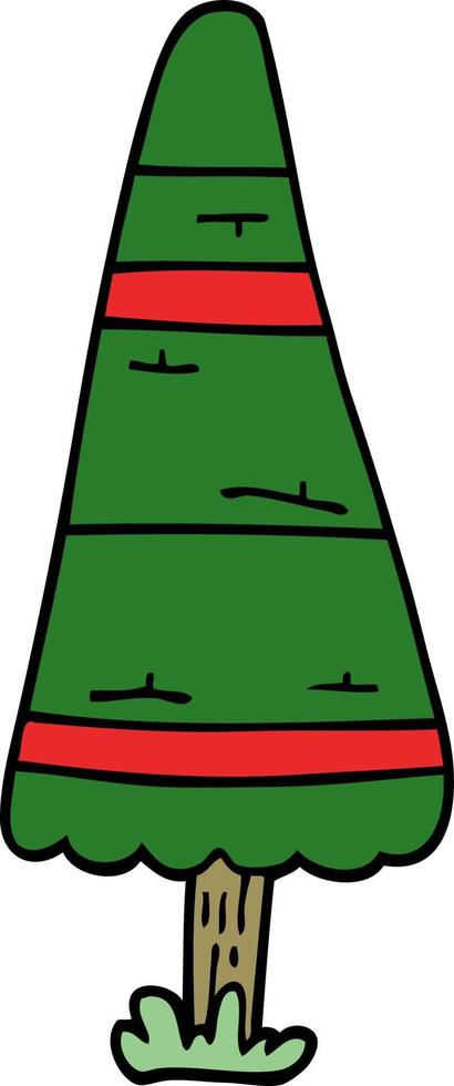 cartoon doodle christmas tree vector