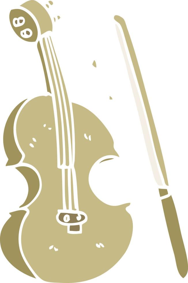 caricatura, garabato, violín, y, arco vector