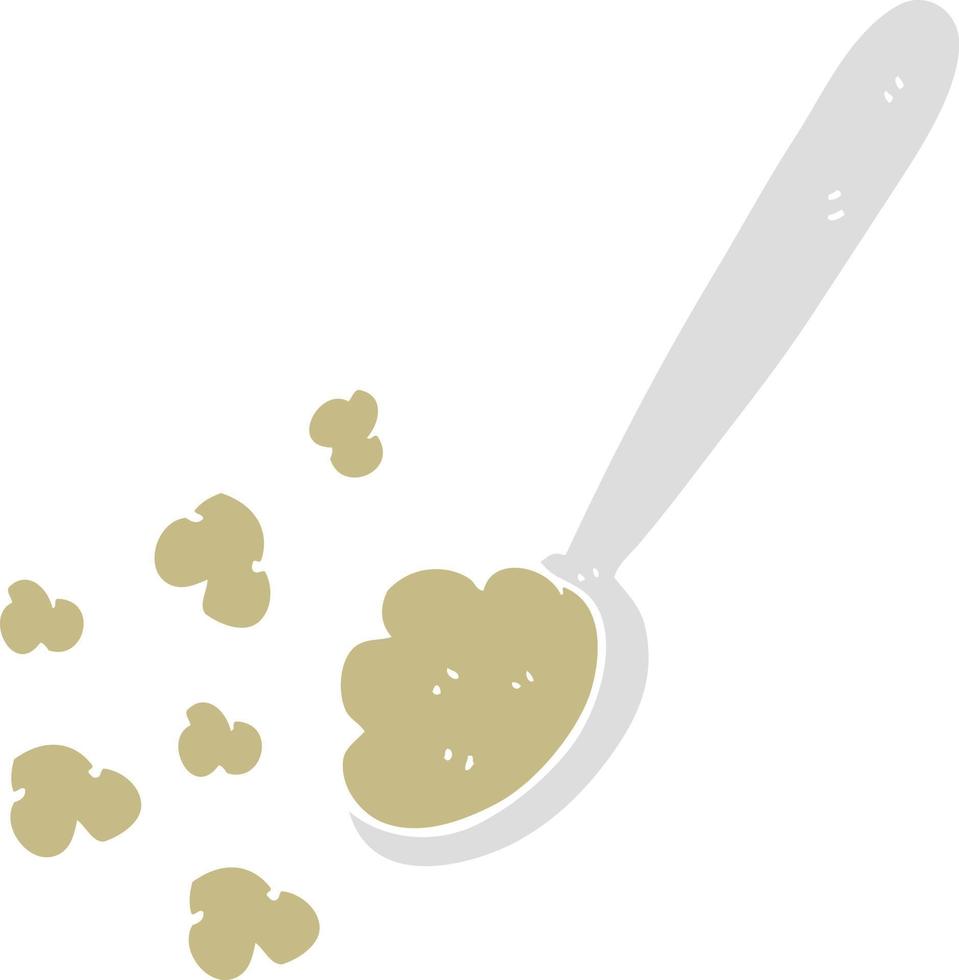 flat color illustration of a cartoon spoonful of food vector